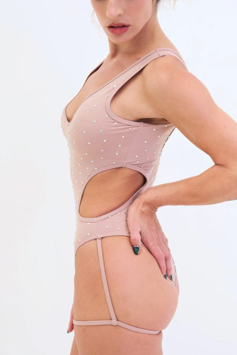 Imogen Diamante Bodysuit Taupe