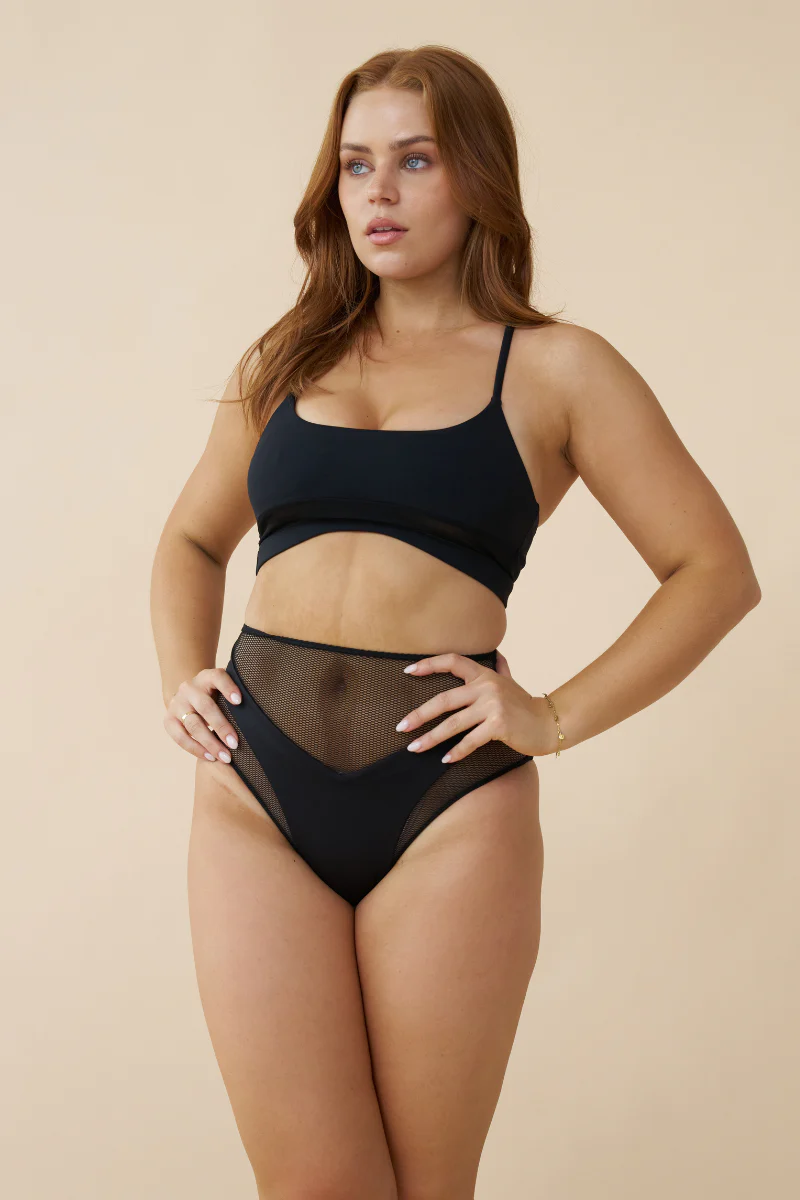 Blake High Waist Mesh Shorts Black