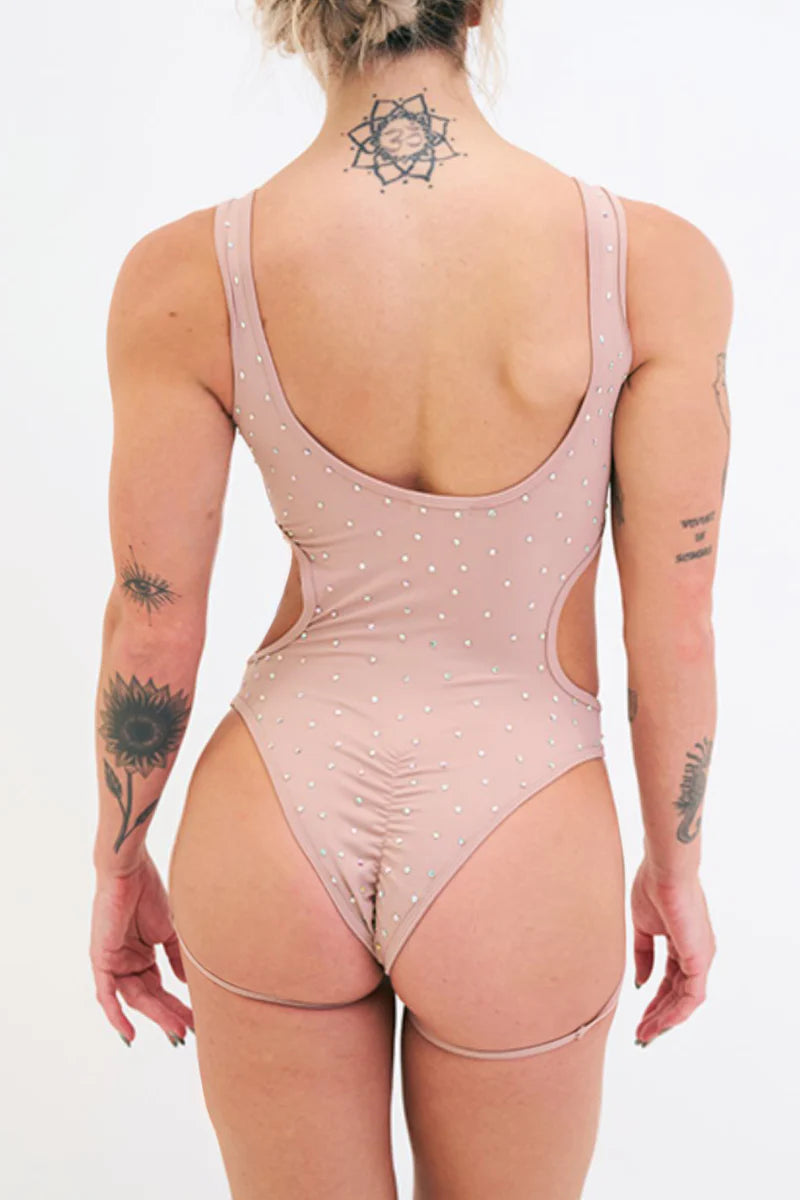 Imogen Diamante Bodysuit Taupe