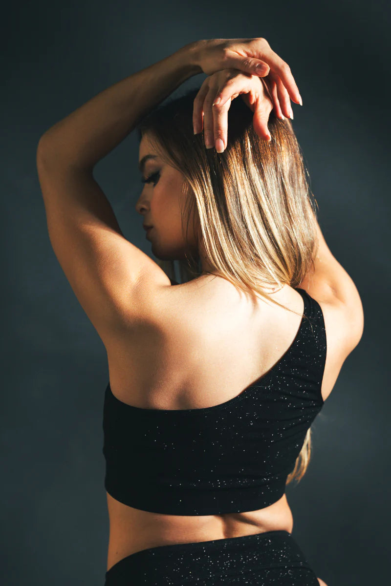 Melita glitter top - Black