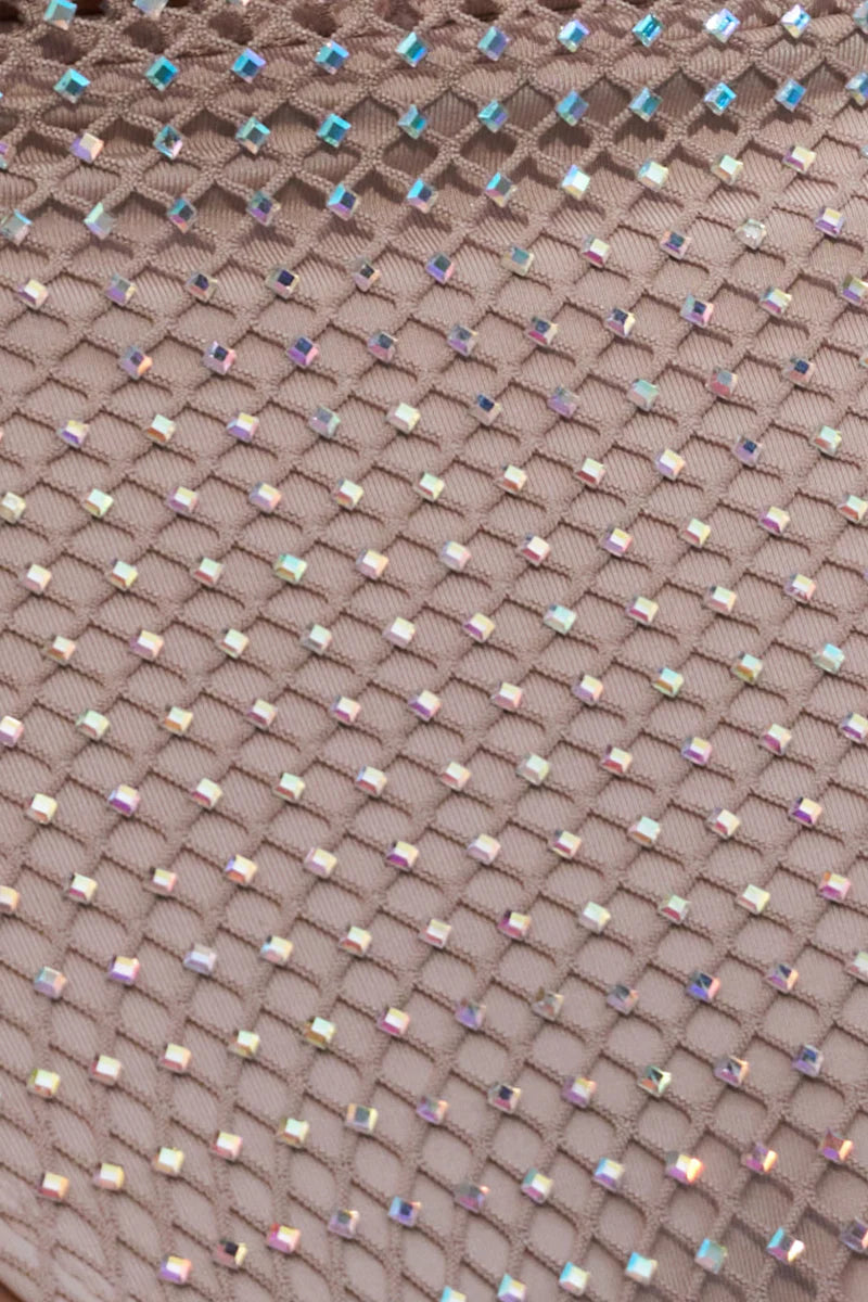 Adriana Bedazzled Low Waist Bottoms Latte