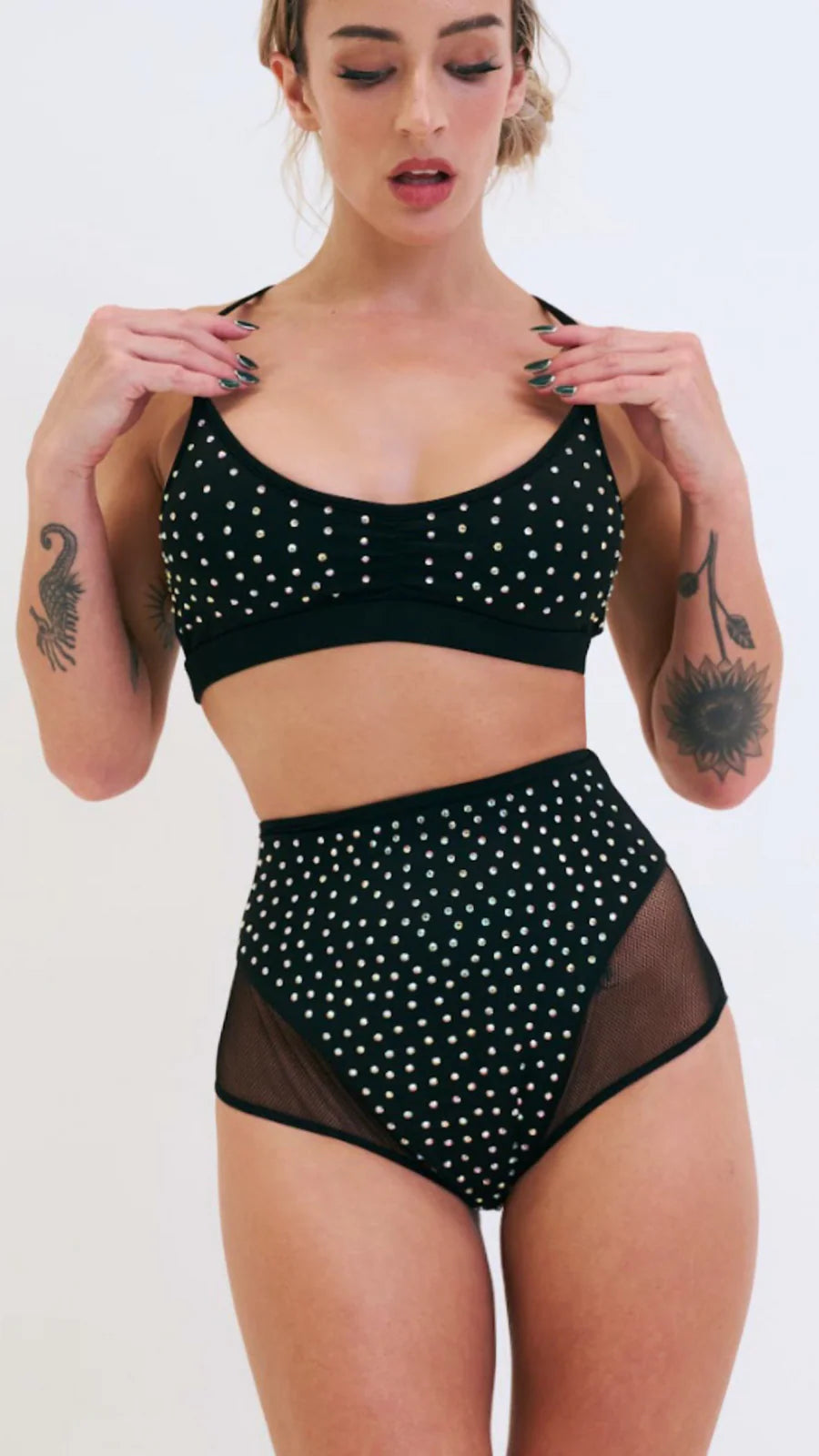 Roxie Diamante Top Black