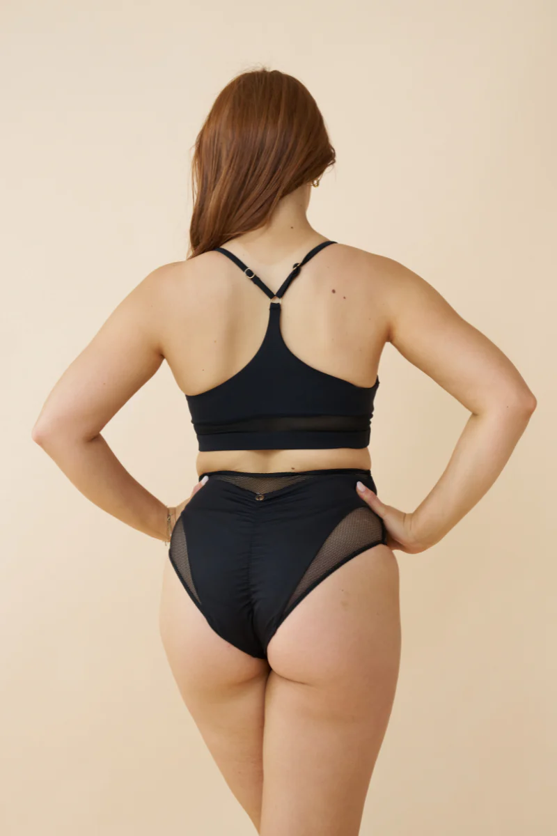 Blake High Waist Mesh Shorts Black
