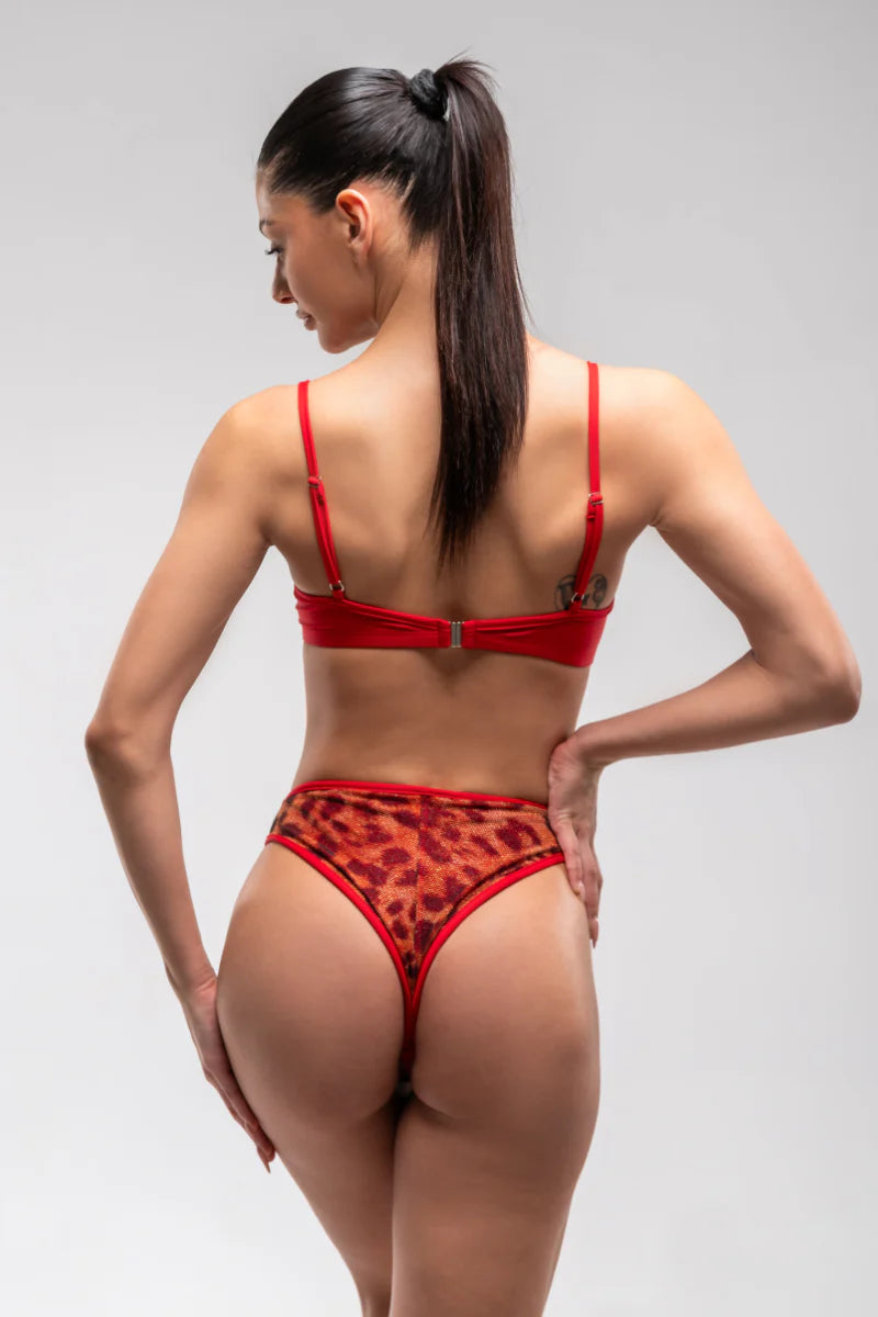 Inferno Bottom - Red Leopard Mesh