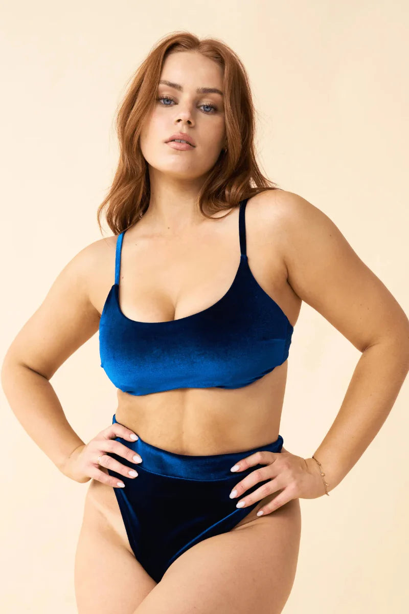 May Scrunch Back Top - Velvet Sapphire