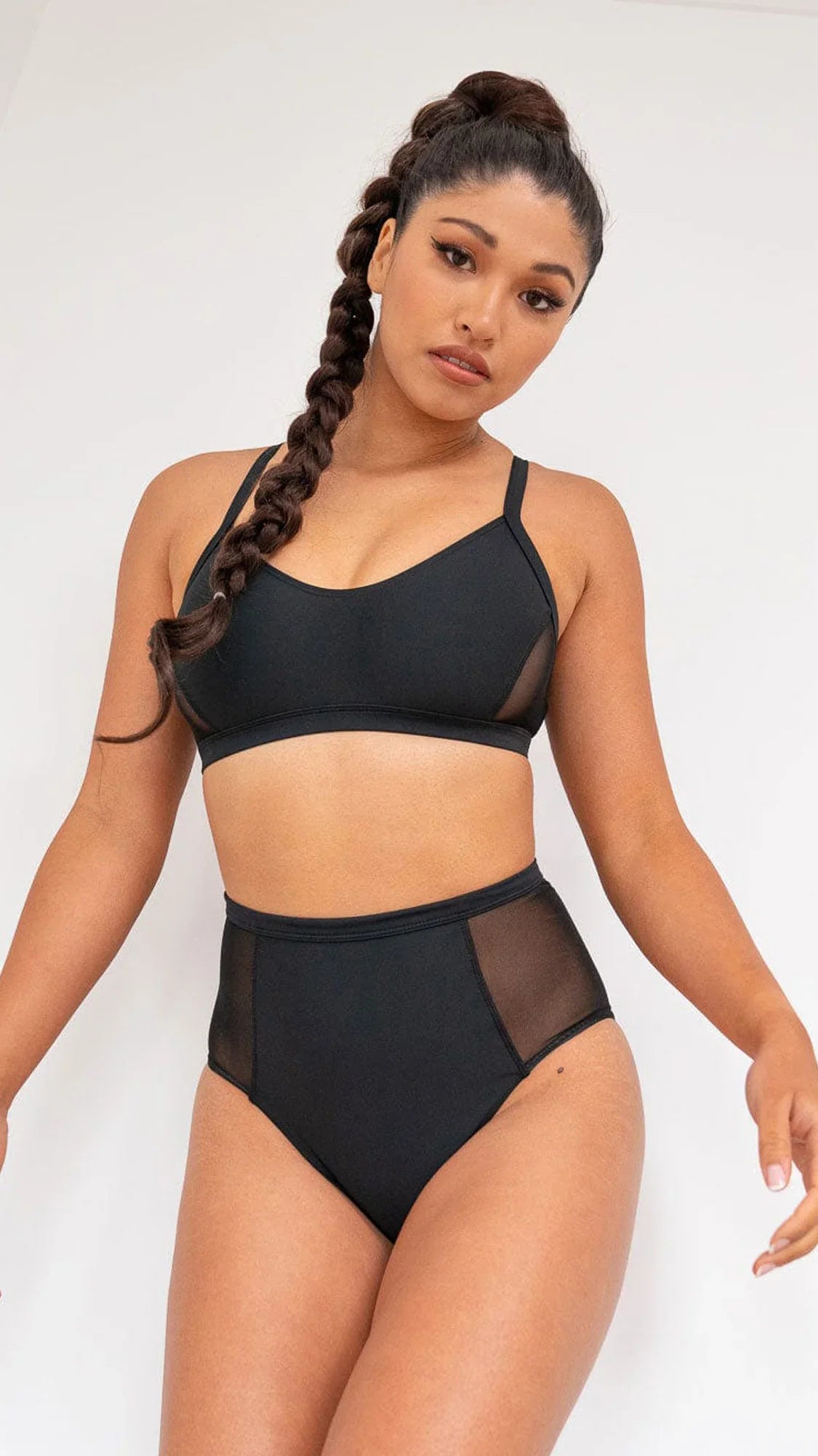 Bellani Bottom - Mesh Panelled High Waist Bottom Recycled