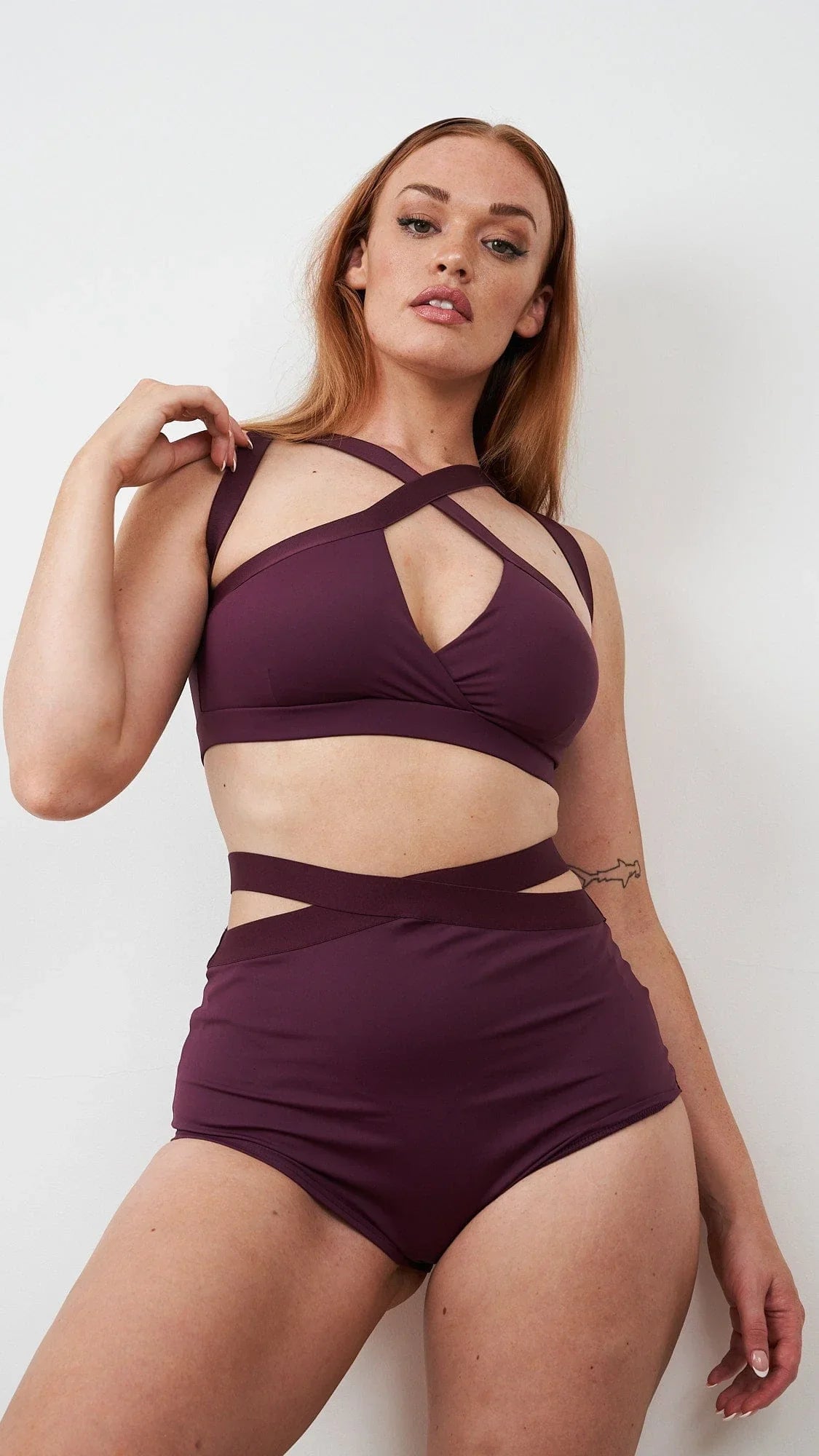 Tara High Waist - Strappy Scrunch High Waist Bottoms Recycled
